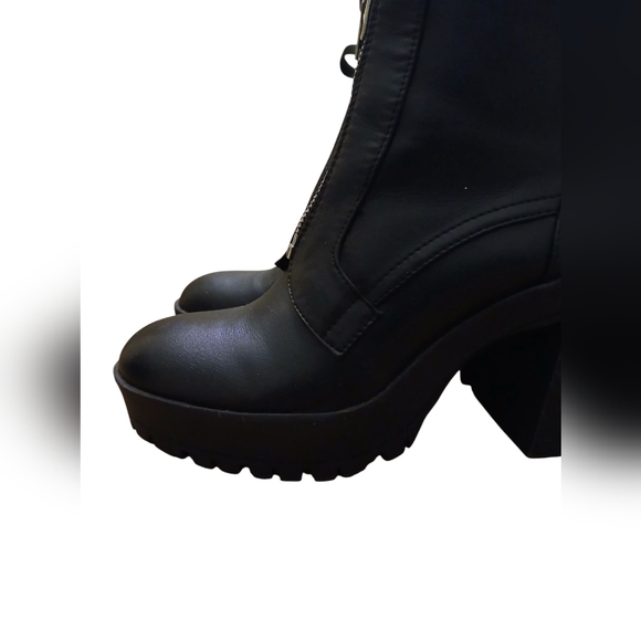 ASOS Miss Selfridge NWOB Black Zipper Punk Steam Grunge Indie Rock Boots 6 UK 4 - Picture 6 of 16